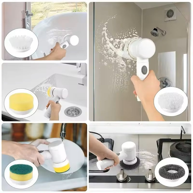 Electric Spin Scrubber for Powerful Deep Cleaning 5-in-1