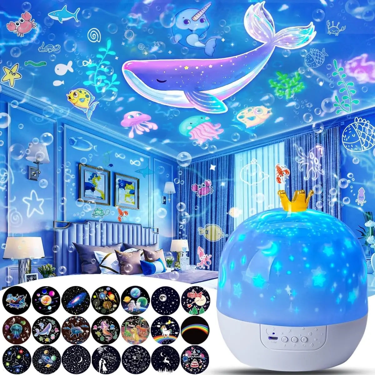 Star Galaxy Projector: 360° Rotating Starry Night Light