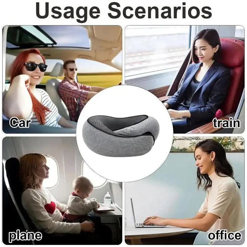 U-Shape Memory Foam Travel Pillow for Airplanes & Naps