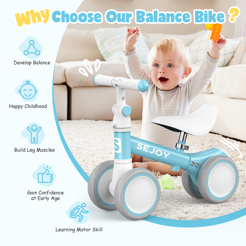Toddler Balance Bike 1-3Y: 4 Wheels, Perfect Birthday Gift