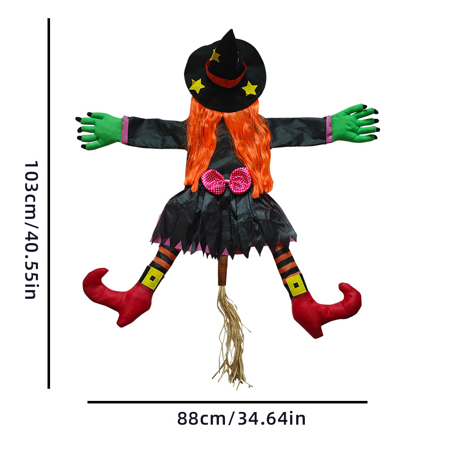 Orange Hair Witch Climber - Halloween Tree Decoration
