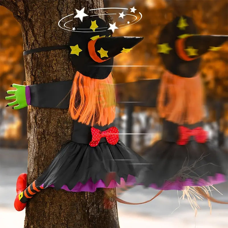 Orange Hair Witch Climber - Halloween Tree Decoration
