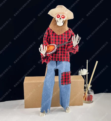 Halloween Animated Banjo Skeletons - Glowing Decor