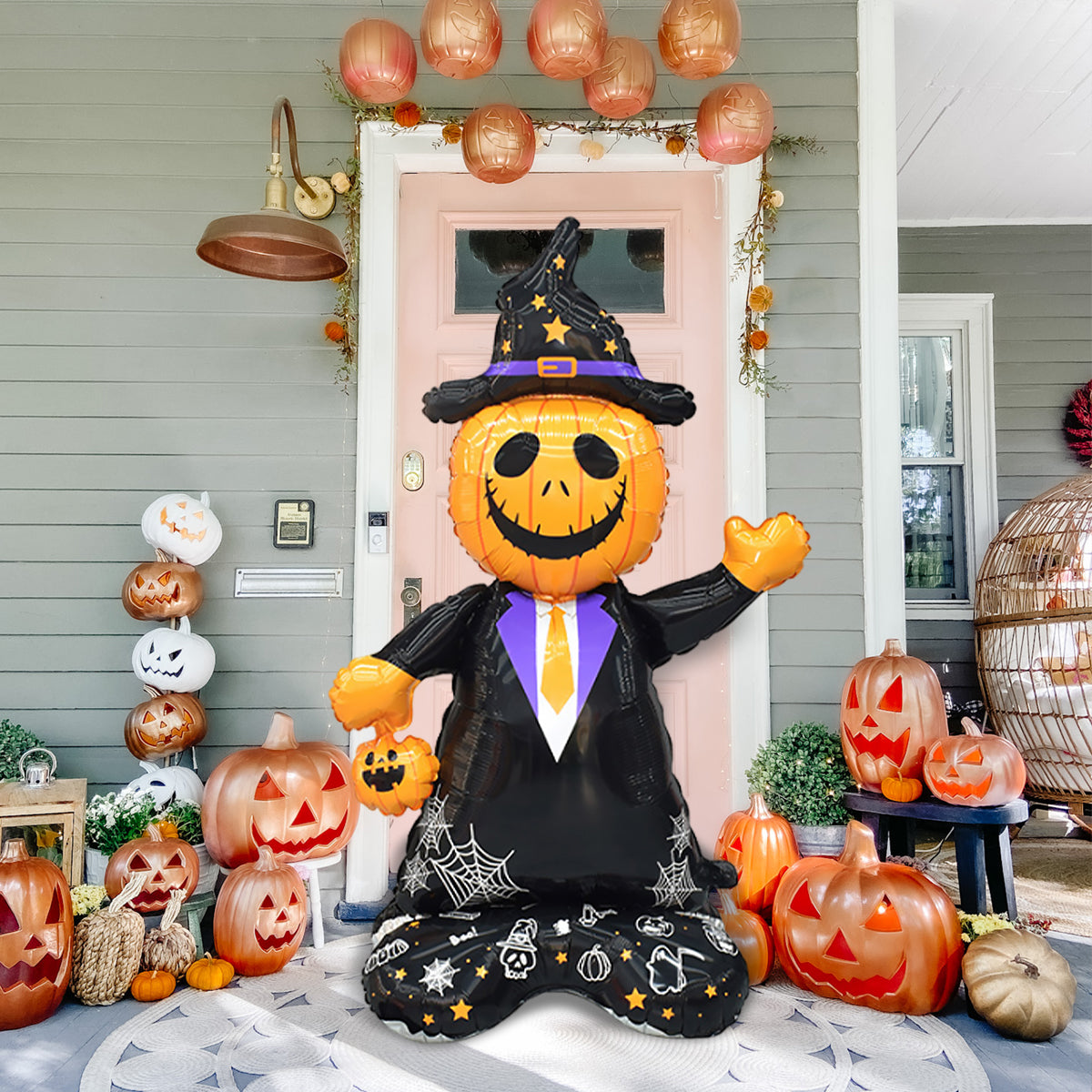 Halloween Pumpkin Man Balloon - Perfect Haunted House Decor