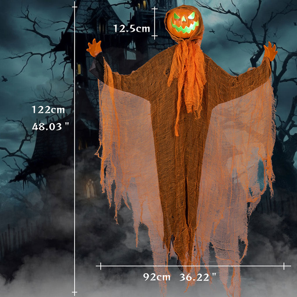 Glowing Halloween Pumpkin: Hanging Light & Sound Decoration