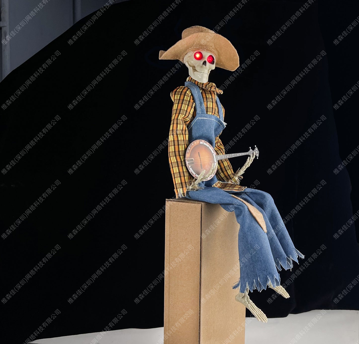 Halloween Animated Banjo Skeletons - Glowing Decor