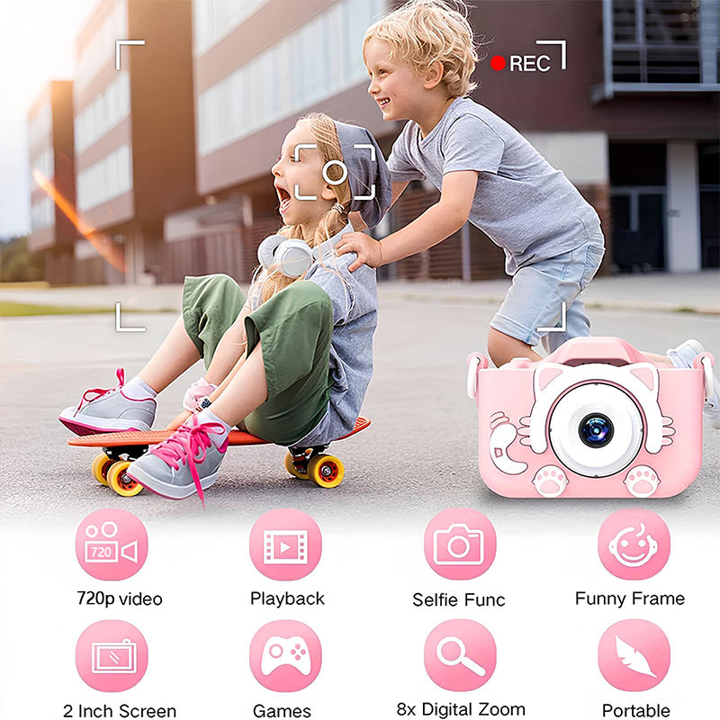 Cartoon Kids Camera with Video & 32GB SD - Ideal Christmas Gift