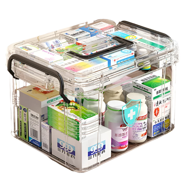 Large-Capacity Medicine Box: Portable & Transparent Storage