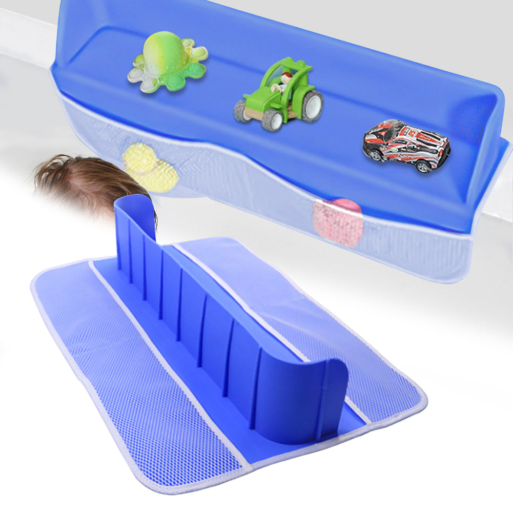 Kids Bathtub Organizer: Splash Guard, Suction Cups & Pockets