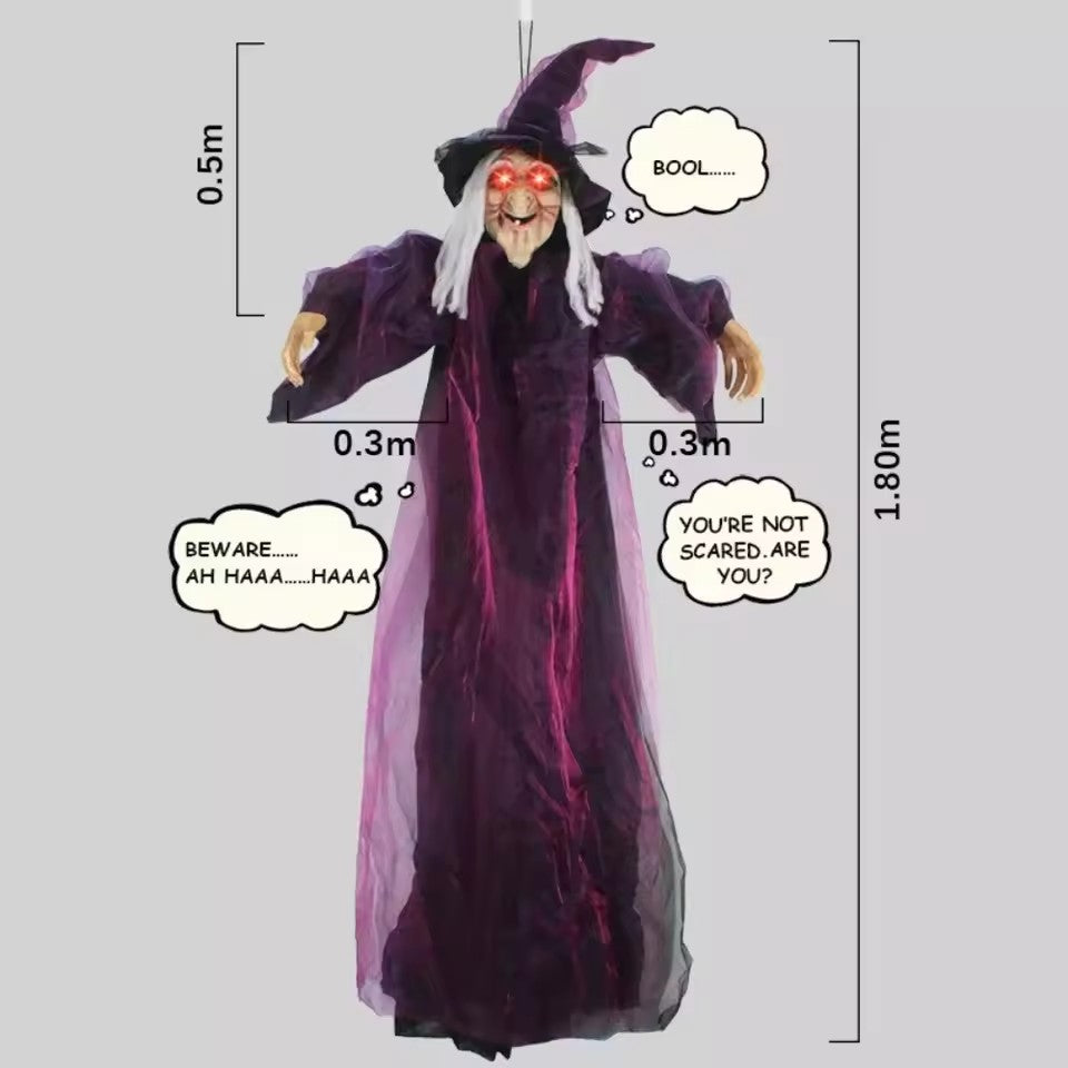 Halloween Witch Voice-Control Hanging Ghost Decoration
