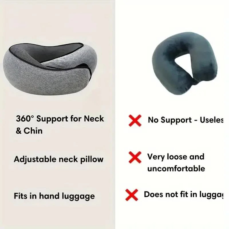 U-Shape Memory Foam Travel Pillow for Airplanes & Naps