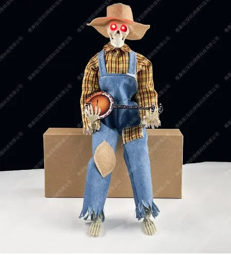 Halloween Animated Banjo Skeletons - Glowing Decor