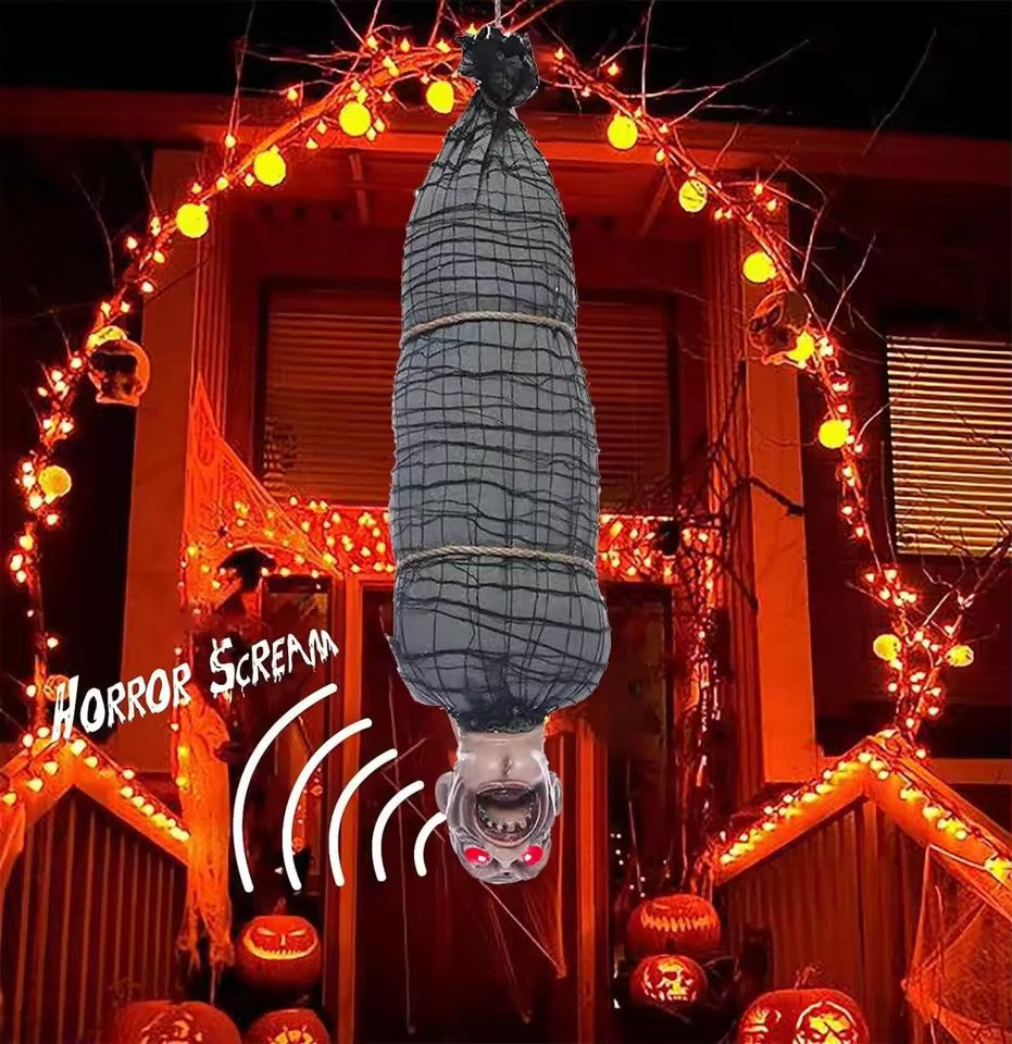 Scary Halloween Corpse: LED Eyes, Shakes & Talks