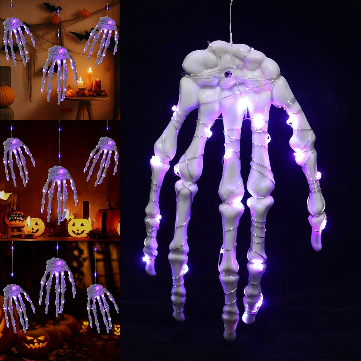 Halloween Glowing Skeleton Hand Decor - Spooky Home Accent