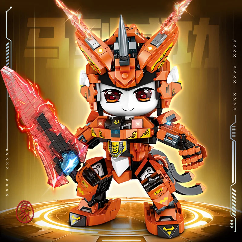 Mechanical Panda & Zodiac Building Blocks Christmas Gift Set