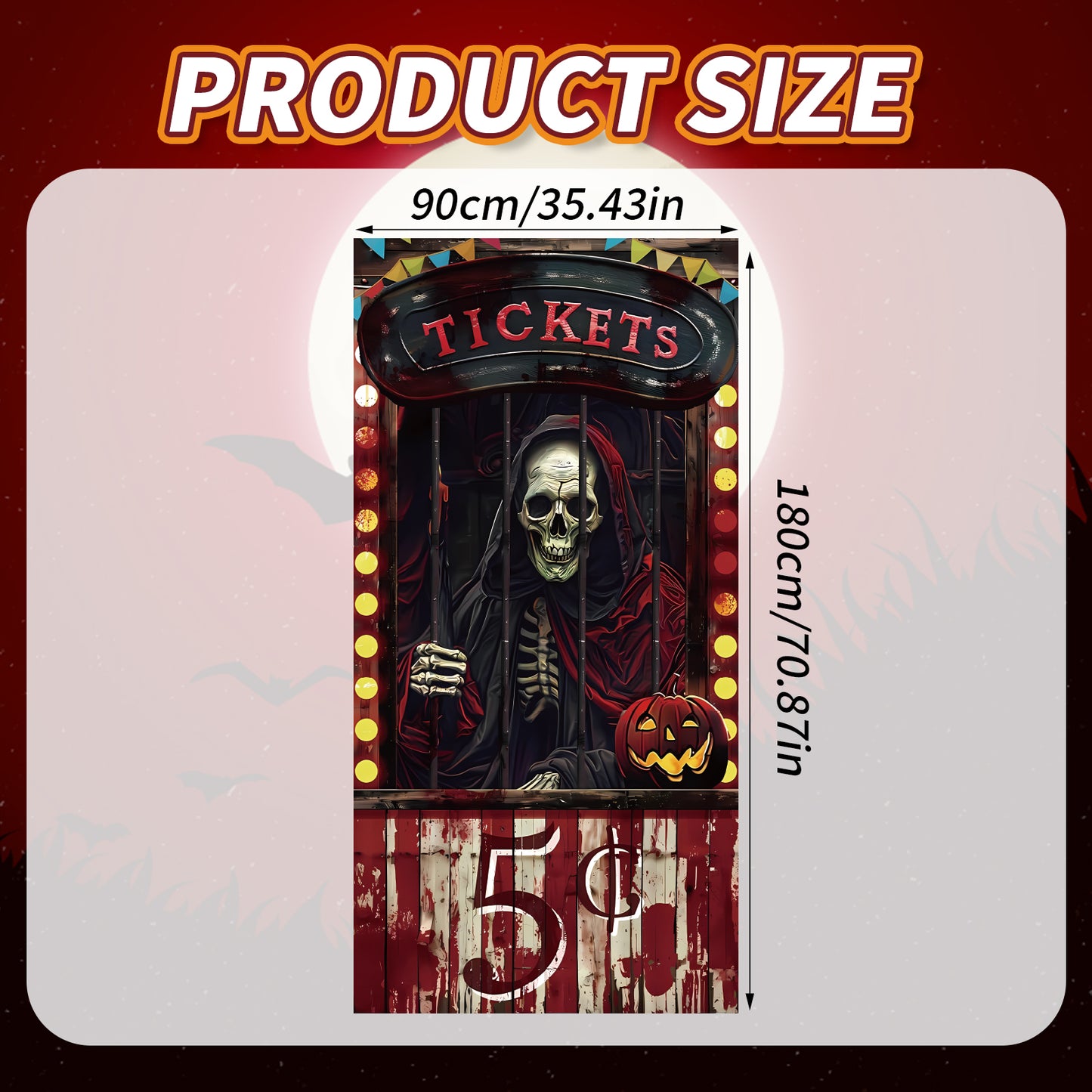 Bloody Circus Door Decoration: Spooky Halloween Backdrop