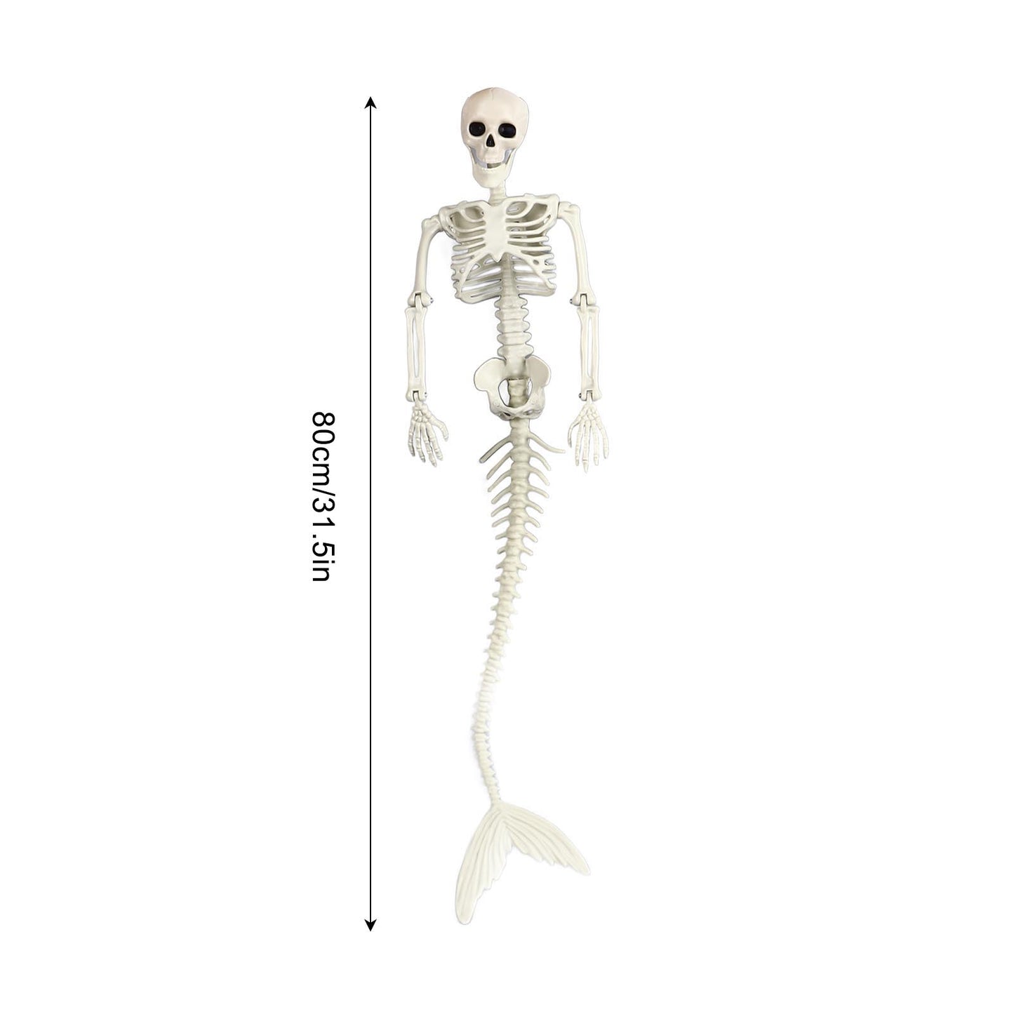 Life Size Skeleton Mermaid Halloween Decoration - Movable Joints