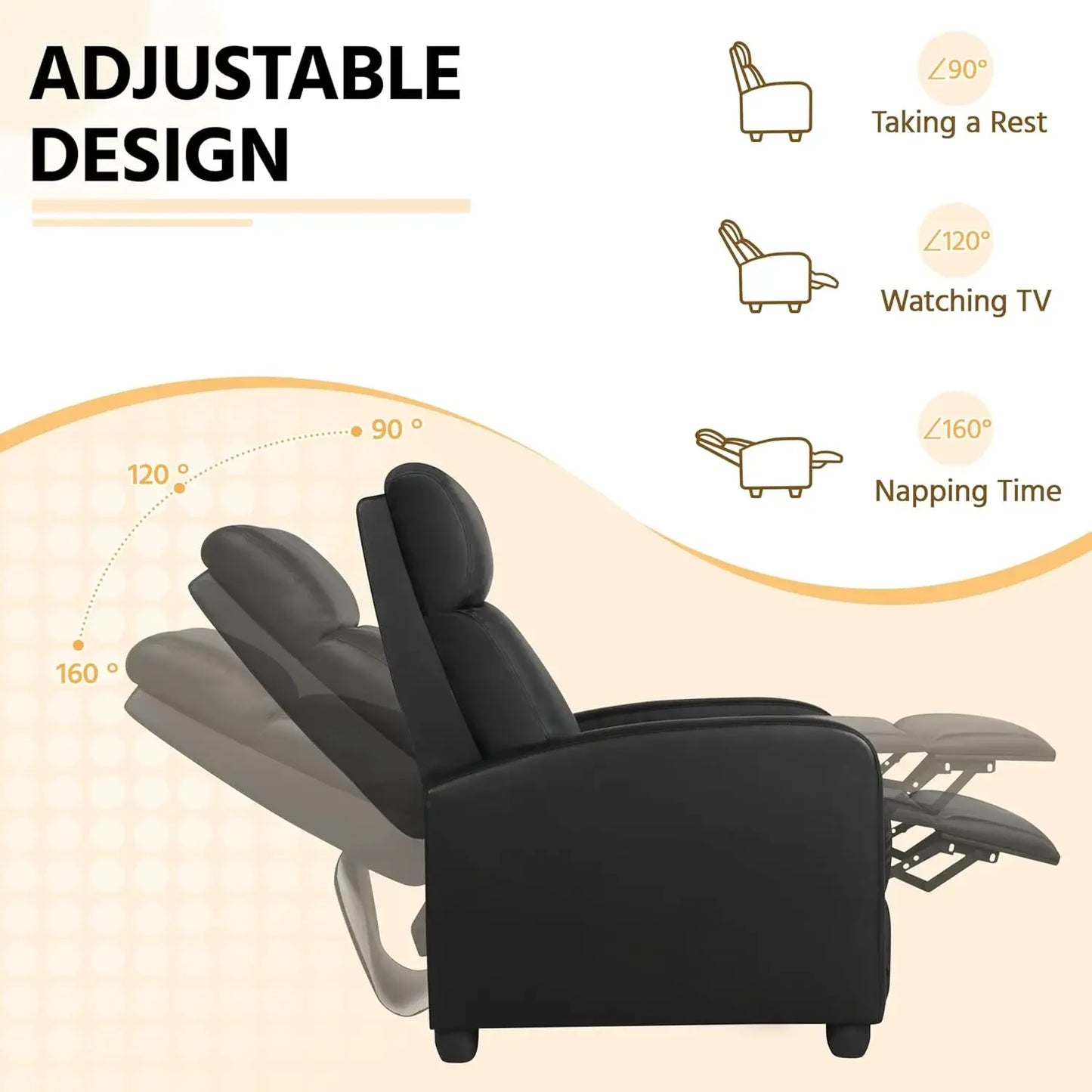 Leather Lounge Chair - Home Theater Recliner Sofa
