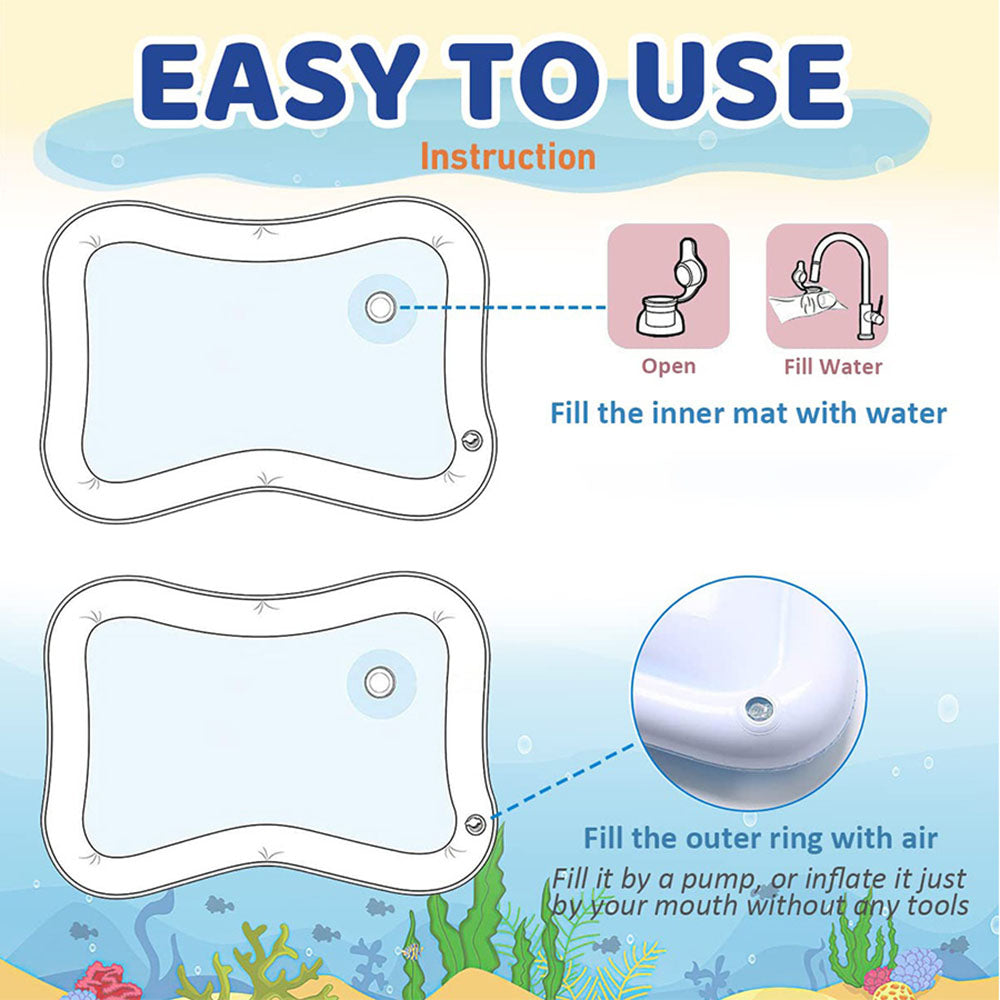 Inflatable Baby Water Mat - Jellyfish Toddler Play Pad
