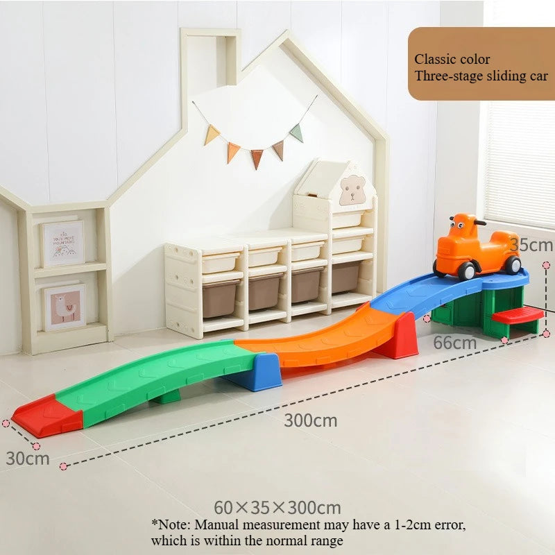 Plastic Toy Roller Coaster: 3-Stage Sliding Car for Kids