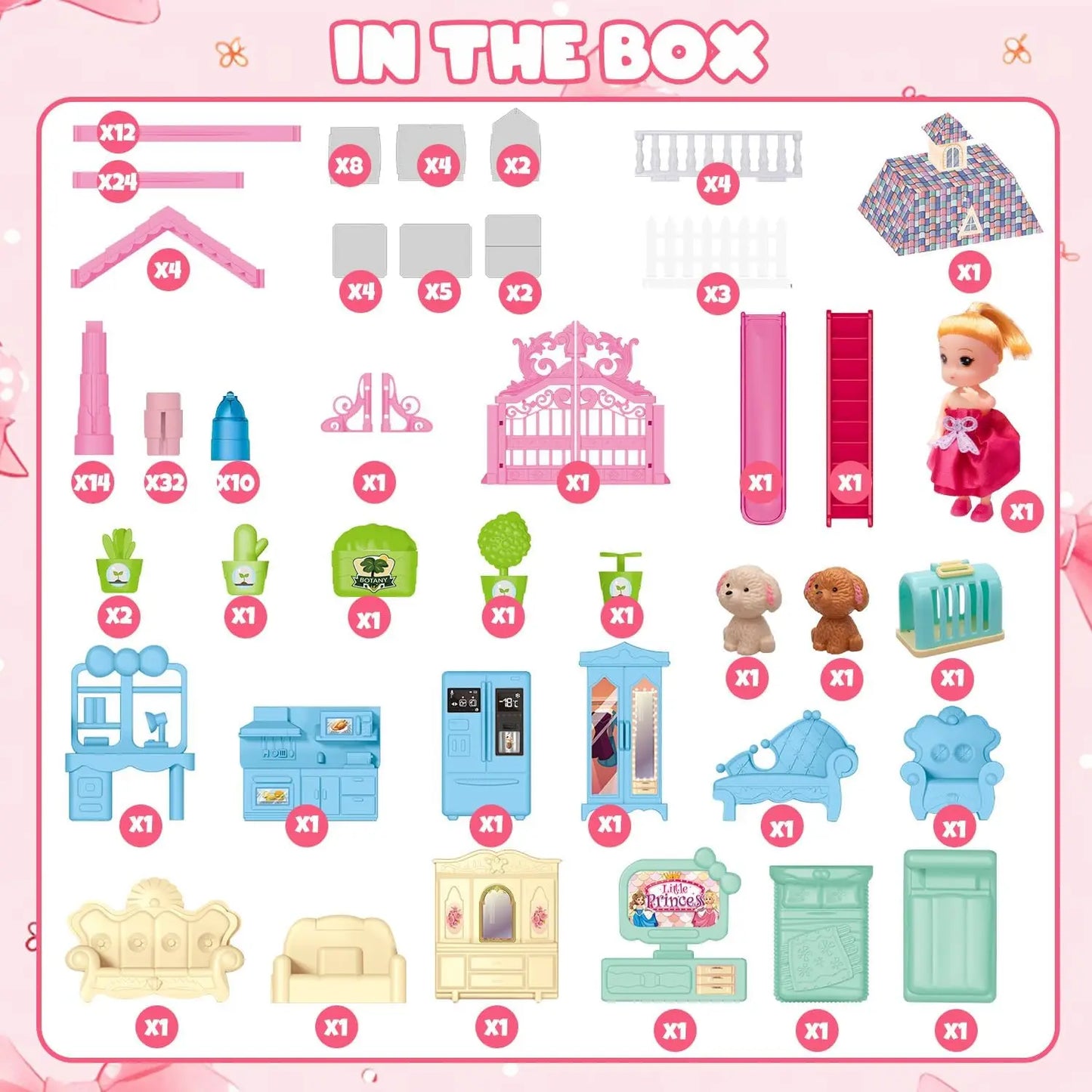 Luminous Dollhouse Dream Set: Princess Playhouse & Dolls