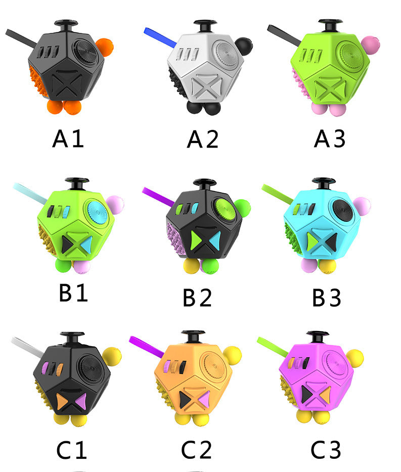 12-Sided Fidget Cube - Anxiety Relief Toy 