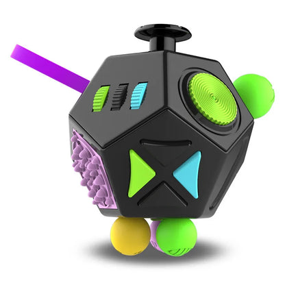 12-Sided Fidget Cube - Anxiety Relief Toy 