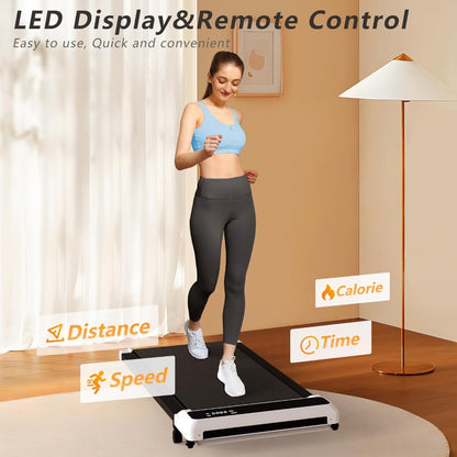 Walking Pad 2-in-1: Portable Under Desk Treadmill w/ Remote