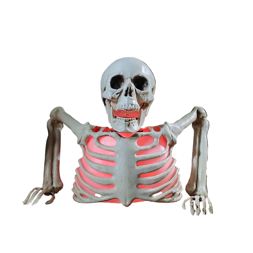 Halloween Glowing Skull Skeleton - Spooky Outdoor Decor