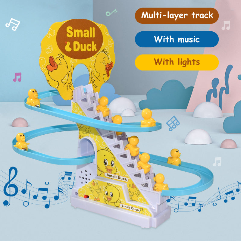 Duck Climbing Stairs Toy - Light-Up Educational Fun