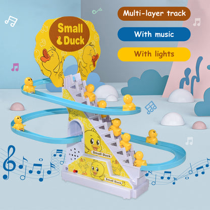 Duck Climbing Stairs Toy - Light-Up Educational Fun