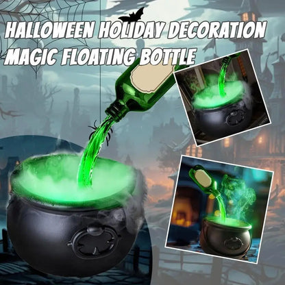 Halloween Witch Cauldron with LED Fog & Skeleton Decor