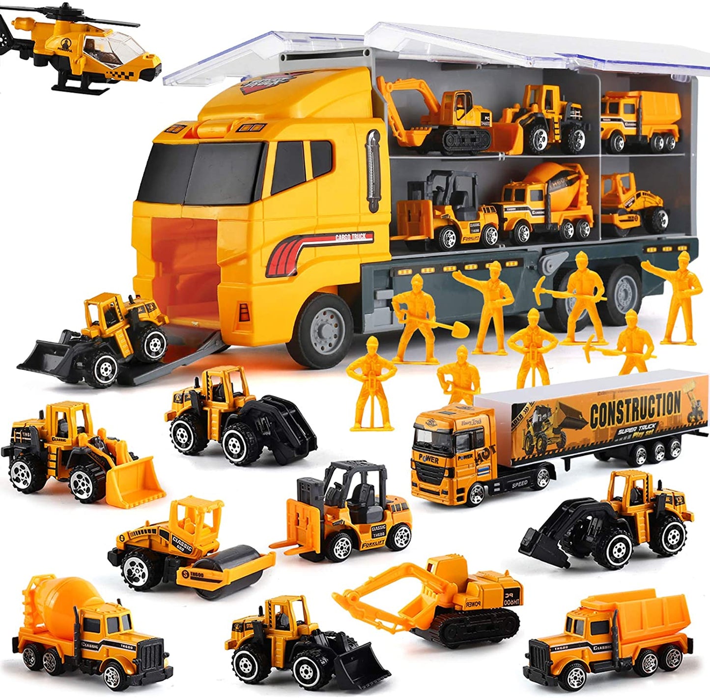 Construction Toys Truck Set: 10-in-1 Die-cast Vehicles