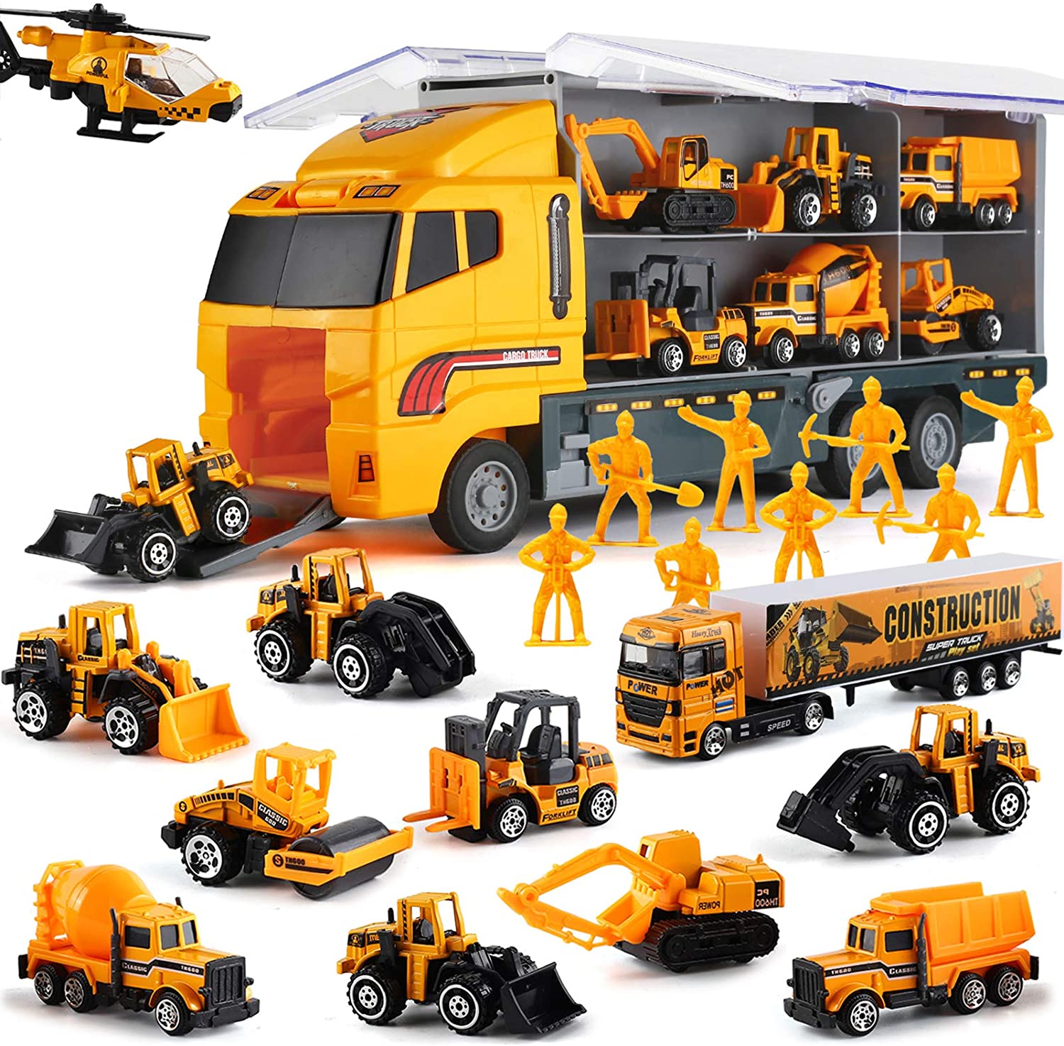 Construction Toys Truck Set: 10-in-1 Die-cast Vehicles