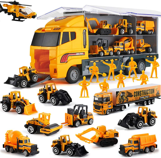 Construction Toys Truck Set: 10-in-1 Die-cast Vehicles