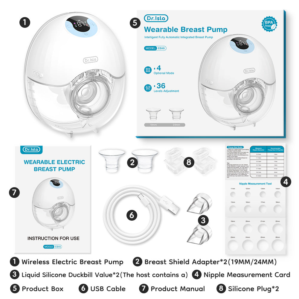 Wearable Breast Pump - 4 Modes, 36 Levels, Hands-Free Comfort