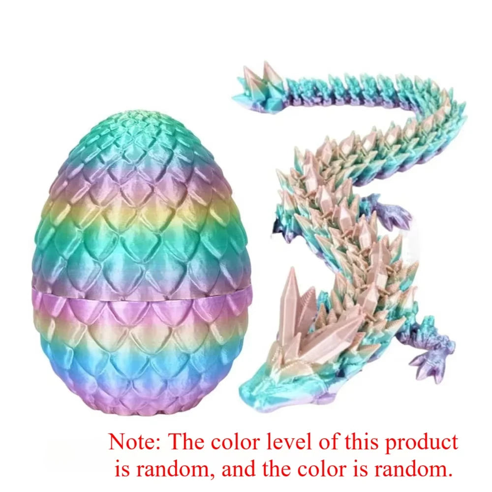 3D Printed Dragon Egg & Articulated Dragon Model Toy