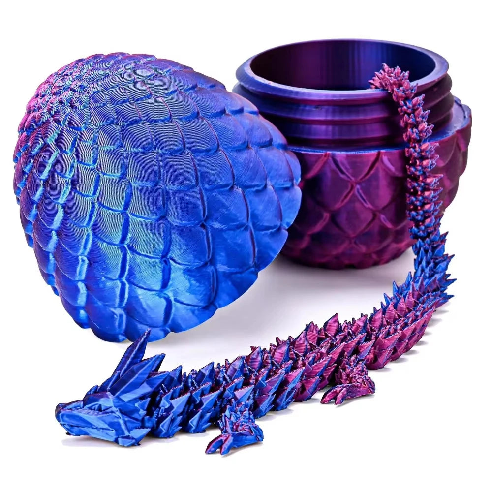 3D Printed Dragon Egg & Articulated Dragon Model Toy