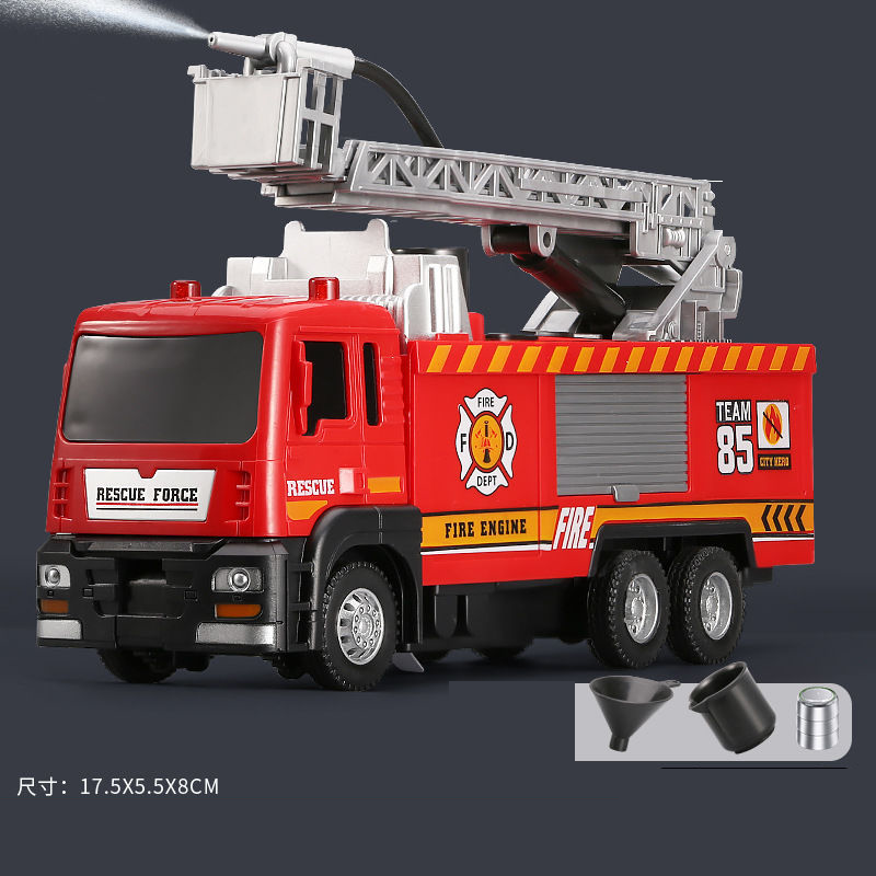 Fire Truck Model Toy: Ladder, Sound & Light Features
