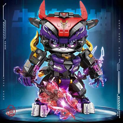 Mechanical Panda & Zodiac Building Blocks Christmas Gift Set