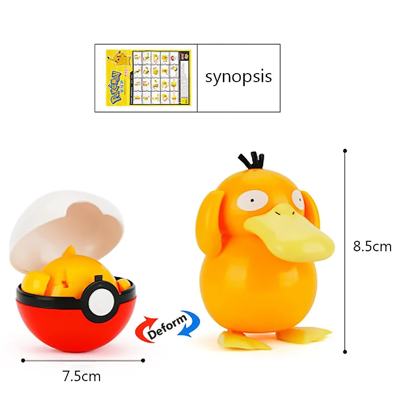 Transforming Pocket Monster Pokeball Toy - Pikachu, Mewtwo, and more