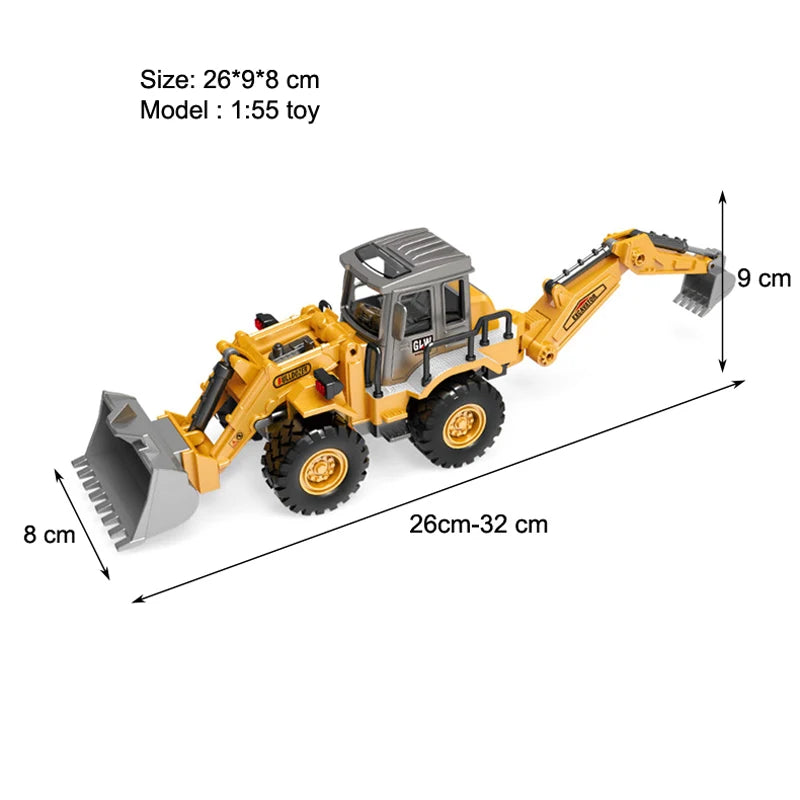 Engineering Diecast Crane & Bulldozer Toy Set for Boys