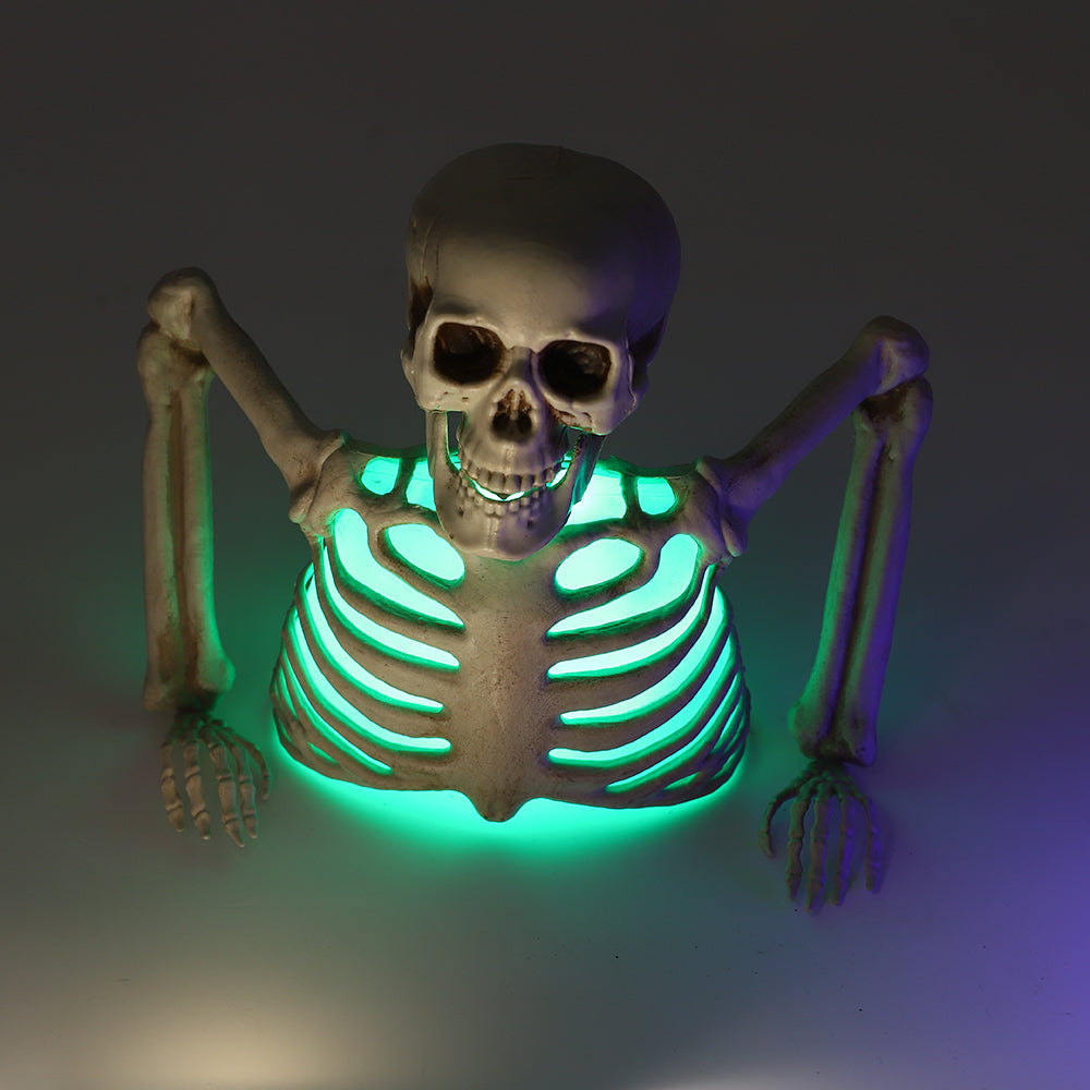 Halloween Glowing Skull Skeleton - Spooky Outdoor Decor