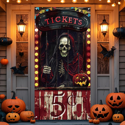 Bloody Circus Door Decoration: Spooky Halloween Backdrop