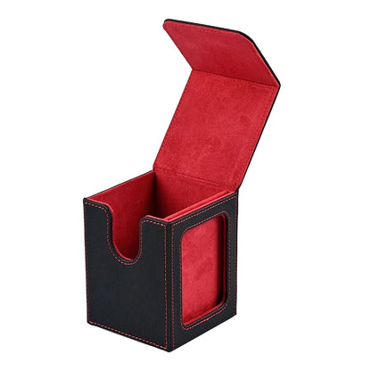 MTG Card Deck Box: 120+ Capacity, Display Window, PU Leather
