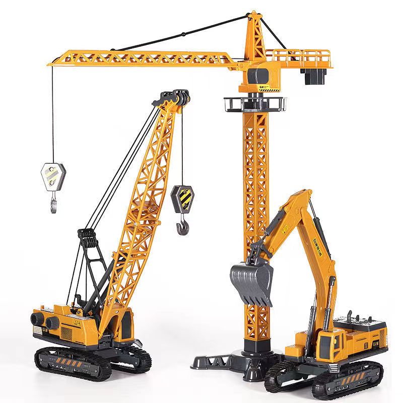 Engineering Diecast Crane & Bulldozer Toy Set for Boys