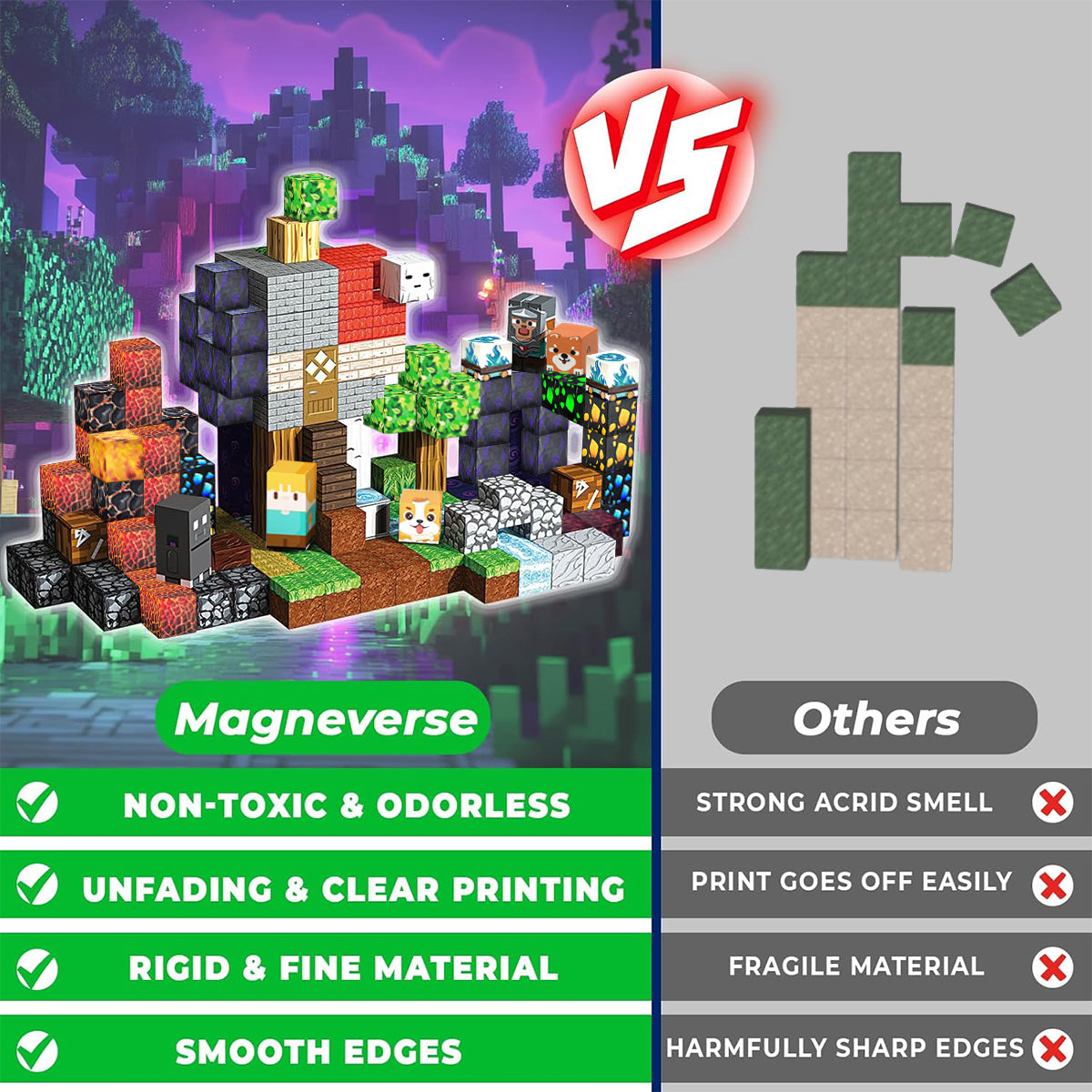 Magnetic Building Blocks Lava Adventure STEM Toy Age 3+