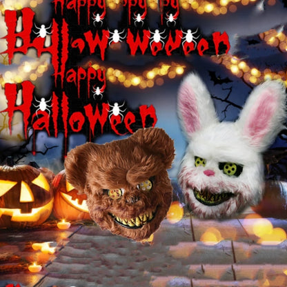 Scary Rabbit & Bear Plush Halloween Mask