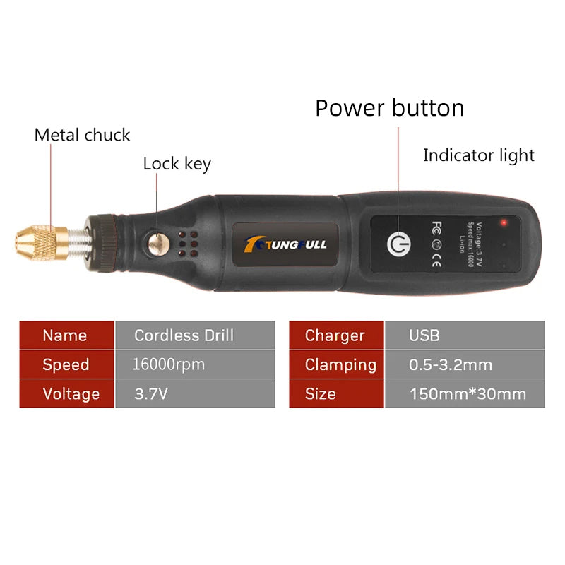 Cordless Drill: Rechargeable Engraving Tool
