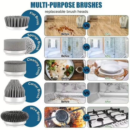 Electric Spin Scrubber for Powerful Deep Cleaning 5-in-1 